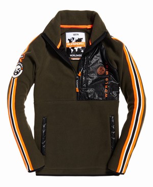 Superdry Mountain Polar Fleece Half Cipzár Férfi Kabát Olivazöld | URKOT9152